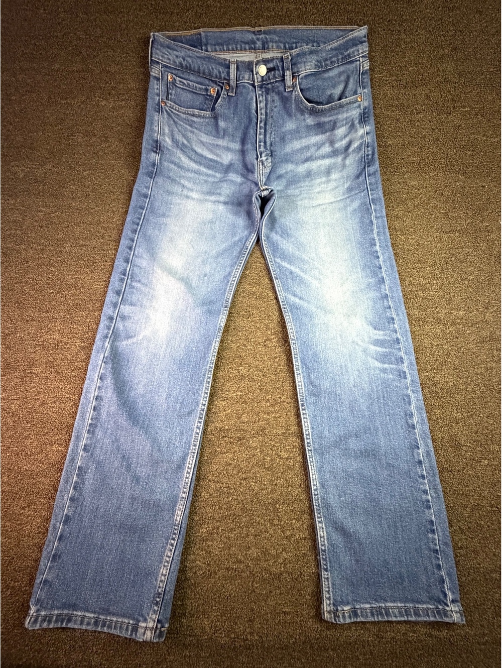 Levi’s 505 Mens Blue Jeans 34x32 Regular Straight Faded